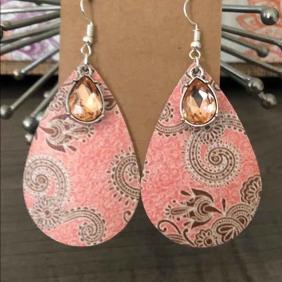 Jewelry - Faux Leather Teardrop Earrings - $12